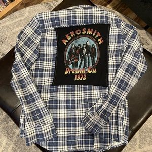 Aerosmith Vintage Rock Blue/Navy Flannel